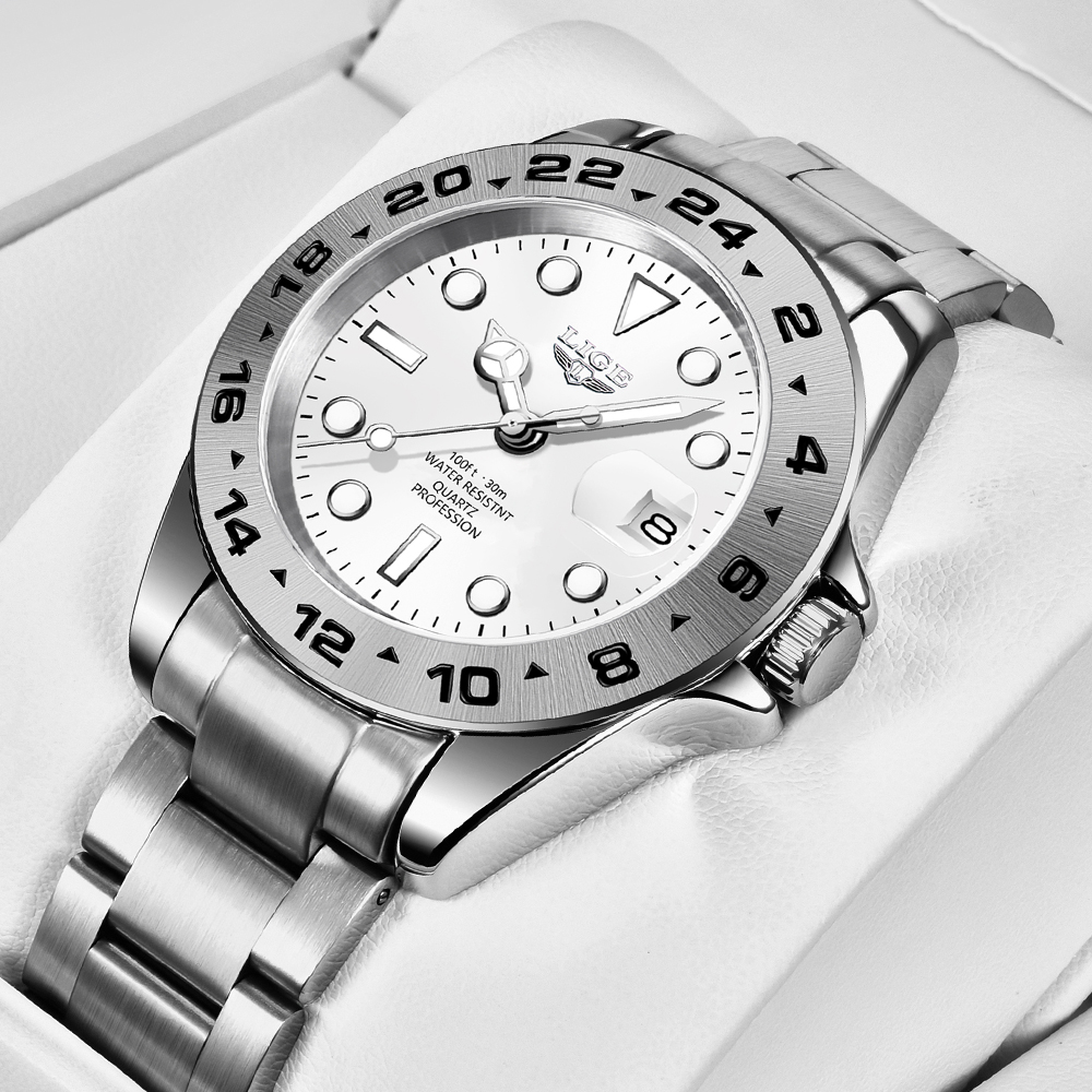 LIGE Heißer Verkauf Männer Uhr Sport Herren Uhren Top Luxus Militärische Wasserdichte Voller Stahl Quarzuhr Männer Relogio Masculino