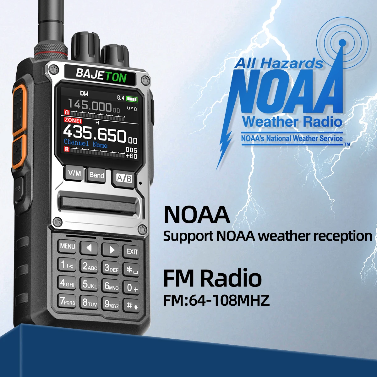 BAJETON BJ-7800 Walkie Talkie Long Range SW MW LW AM SSB CB 10W Wireless Bluetooth Phone Programming NOAA Two Way Radio RT-920