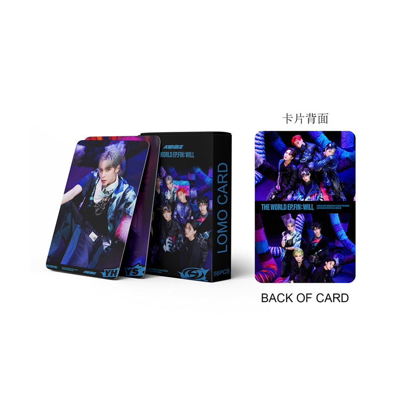 50pcs KPOP ใหม่อัลบั้ม ATEEZ เลเซอร์การ์ด Holographic Photo Card LOMO การ์ด Seonghwa Yunho สาวของขวัญคอลเลกชันที่สวยงาม Photo Card