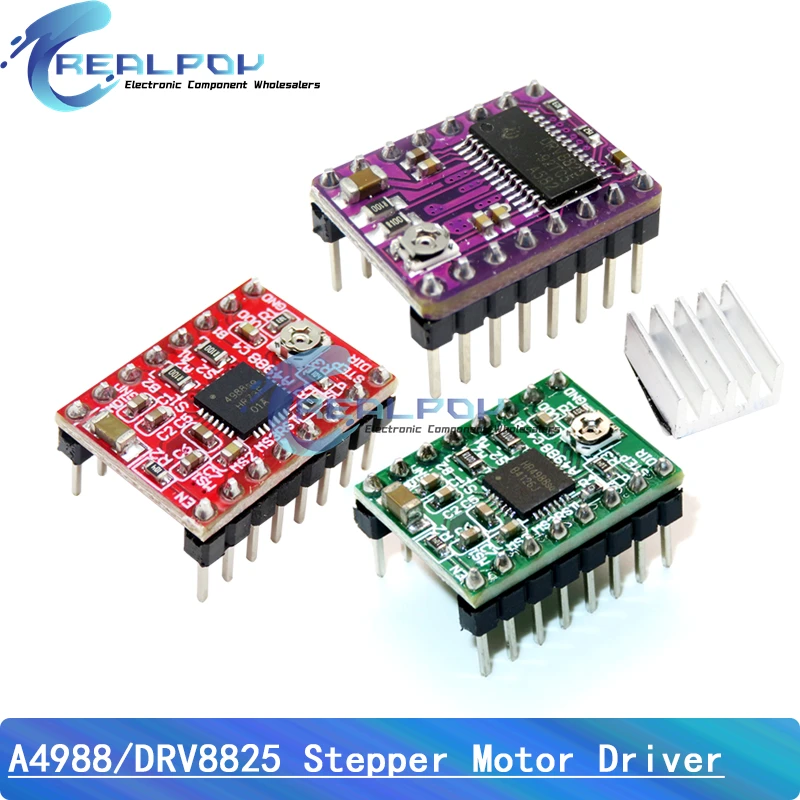 Запчасти для 3D-принтера StepStick A4988 DRV8825, драйвер шагового двигателя с радиатором Reprap RAMPS 1,4