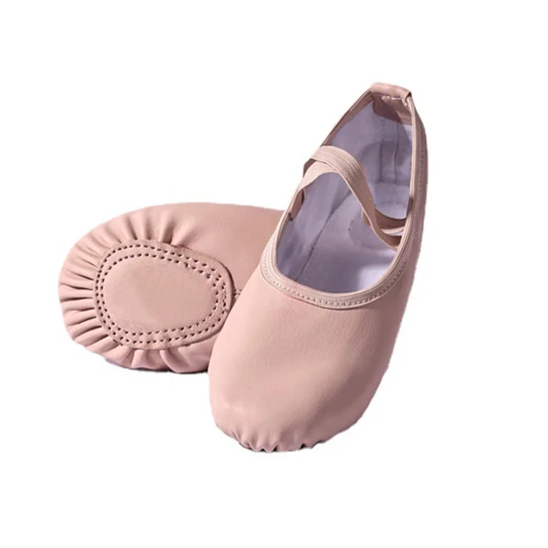 Zapatos de punta de cuero, zapatillas de baile de suela completa, entrenamiento de Ballet para niños, entrenamiento de danza de Ballet