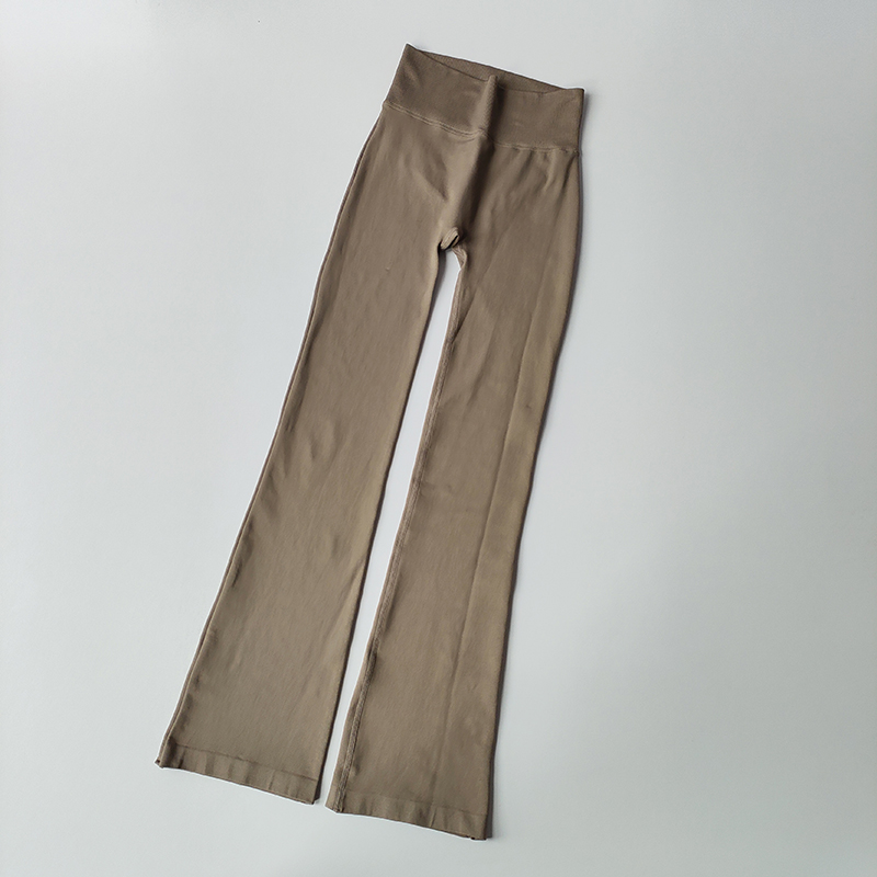 Compresión de cintura alta sin líneas incorrectas, Micro acampanado, ropa para Yoga al aire libre, pantalones elásticos sin costuras para Fitness, mallas de elevación