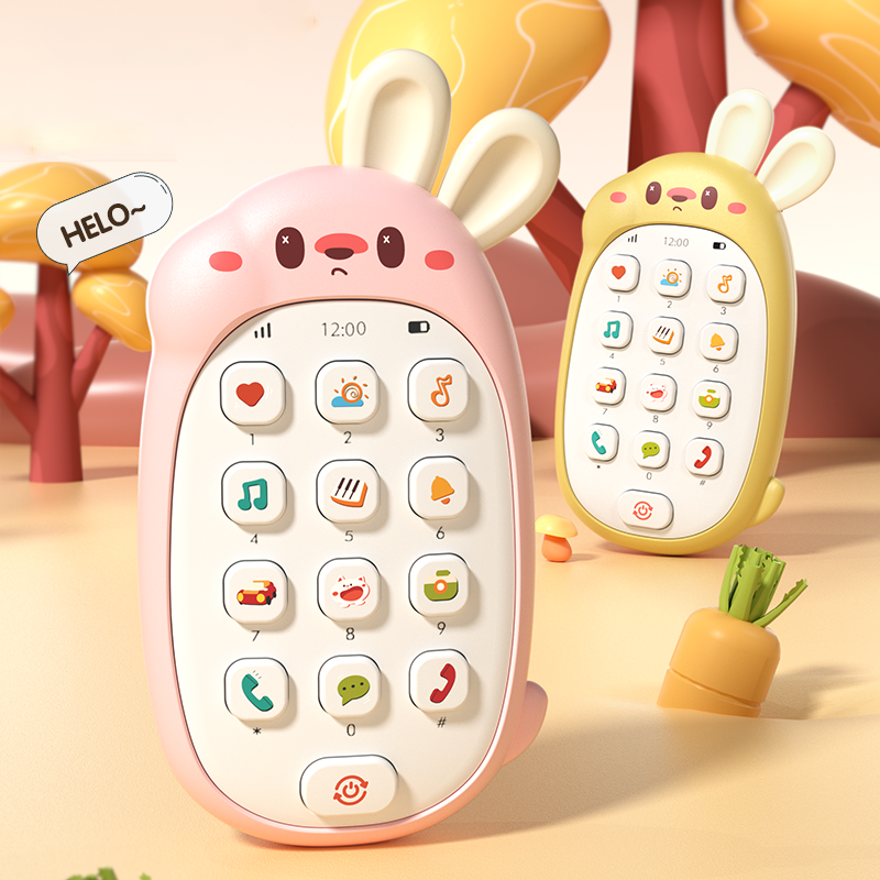 Kinder-Kaninchen-Spielzeug, Mobiltelefone, Baby-Kaupuzzle, multifunktionales Musiktelefon, männlich und weiblich, ohne Batterie