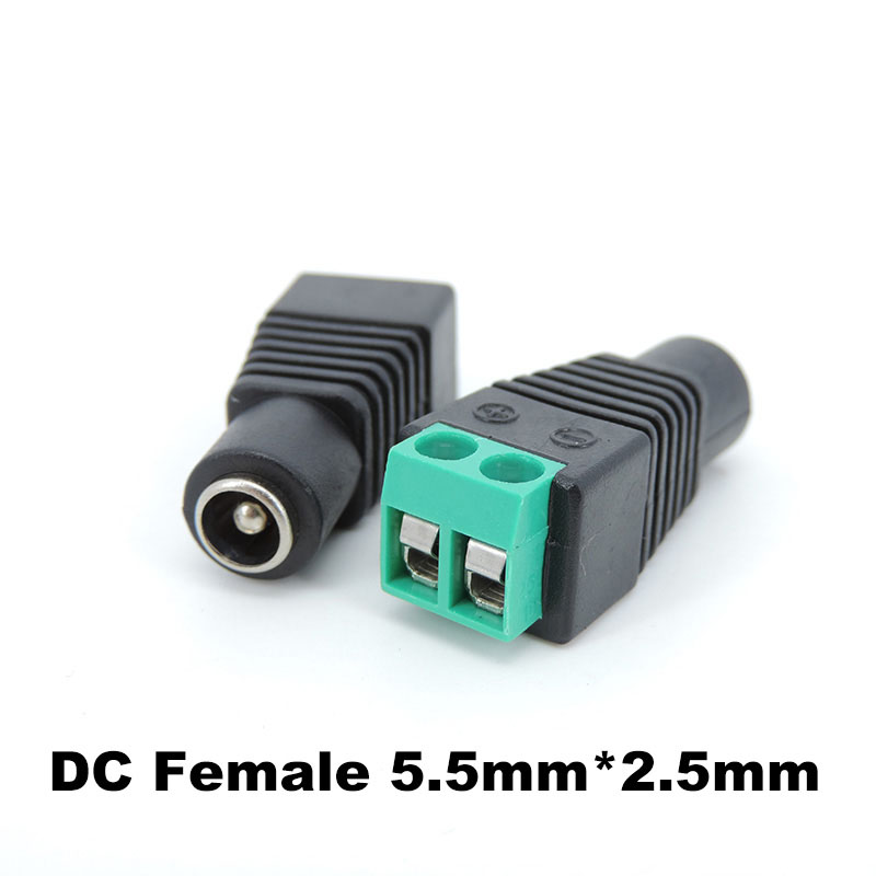 5 stücke 12 V 2,5 x 5,5mm 5,5*2,5mm DC Power Männlich weiblich Stecker Jack Adapter stecker kabel terminal für CCTV kamera LED Licht W1