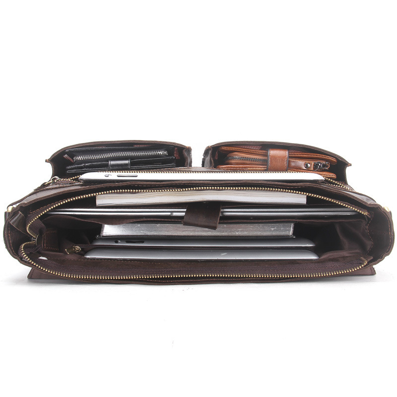 Neue Leder Casual Tragbare Business Aktentasche Große Kapazität männer Schräge Straddle Computer Echtes Leder Männer Tasche Aktentaschen