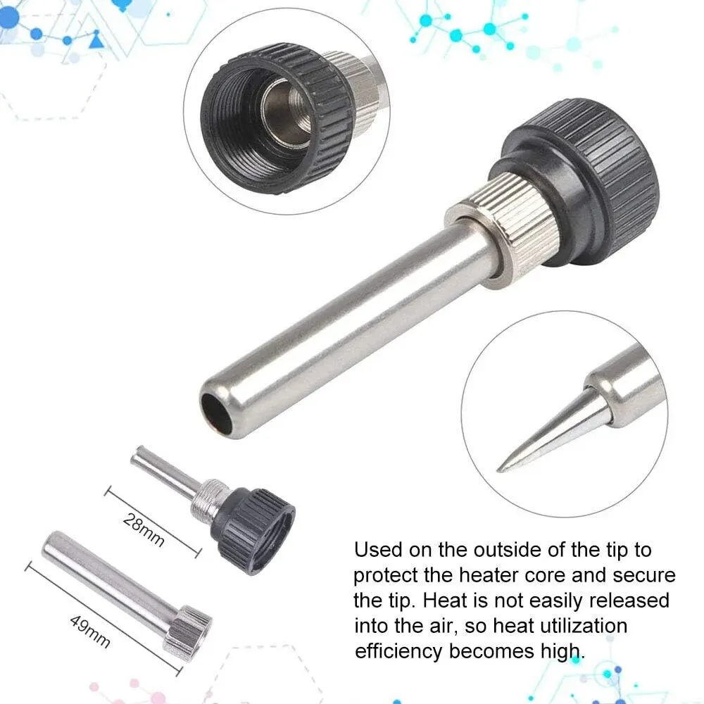 10 PCS 900M Lead-Free Soldering Iron Tips with Welding Sleeve - Replaceable Tips for Soldering Station