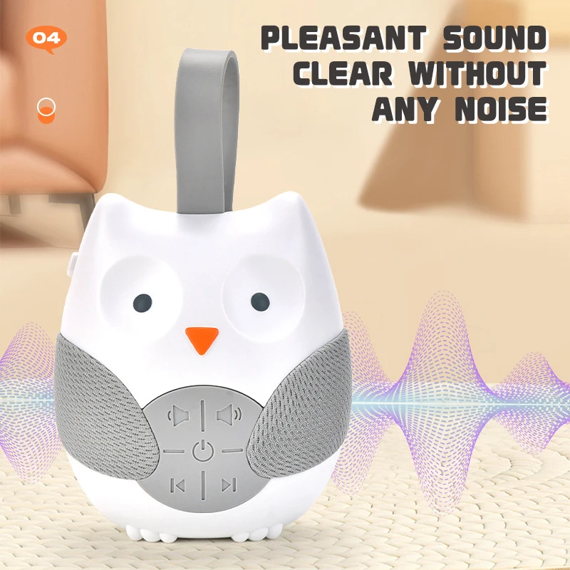 Recém-nascido coruja branco ruído máquina ajuda bebê dormir monitores alto-falante leitor de música para apaziguar chorar criança 0-3 y leitor de música