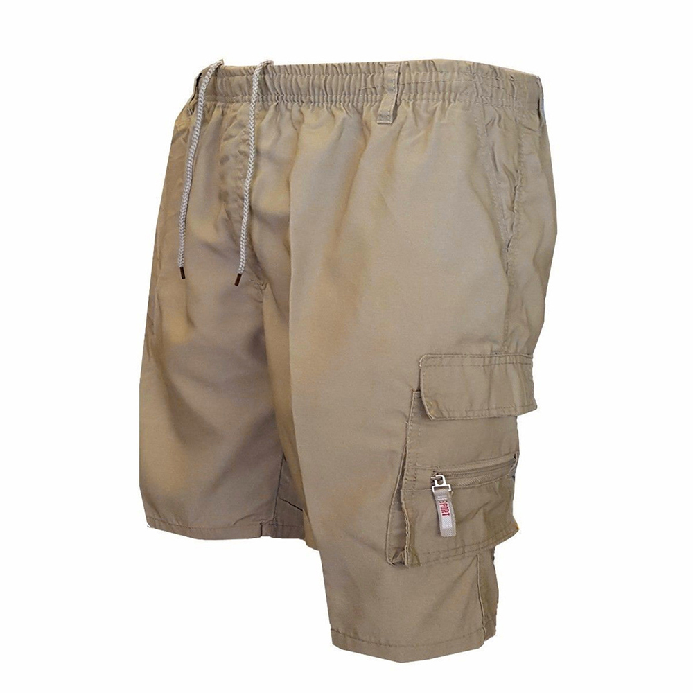 Calções táticos masculinos verão casual jogging carga shorts soltos multi-bolsos cintura elástica trabalho caminhadas macacão calças curtas