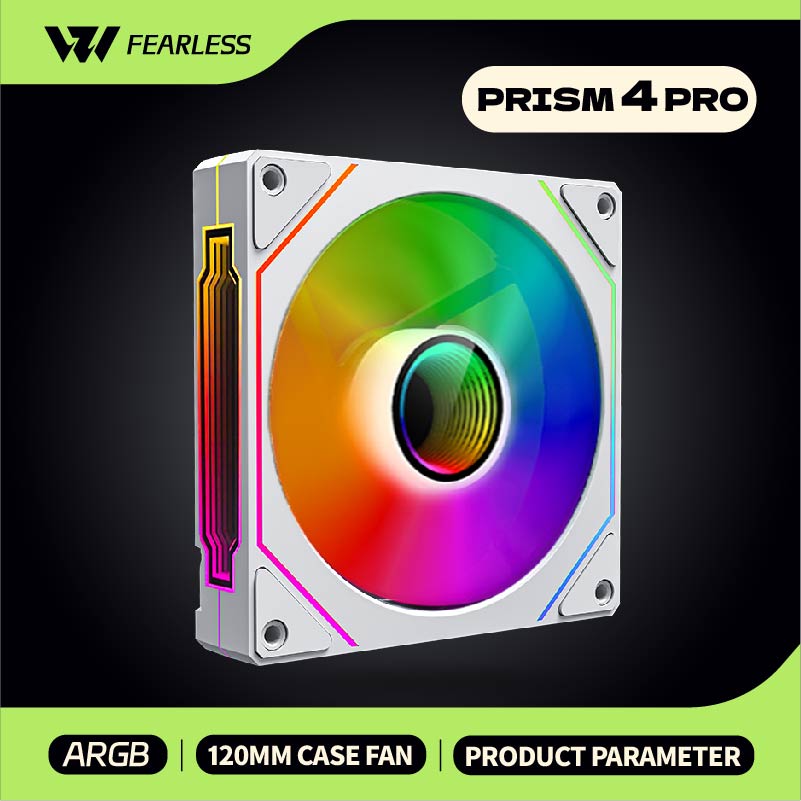 OEM PRISM 4 PRO Computer Chassis Fan 120mm 5V 3PIN ARGB 4 Pin PWM Quiet Cooling Fan 12V Large Air Volume 45.2CFM/600-1500RPM