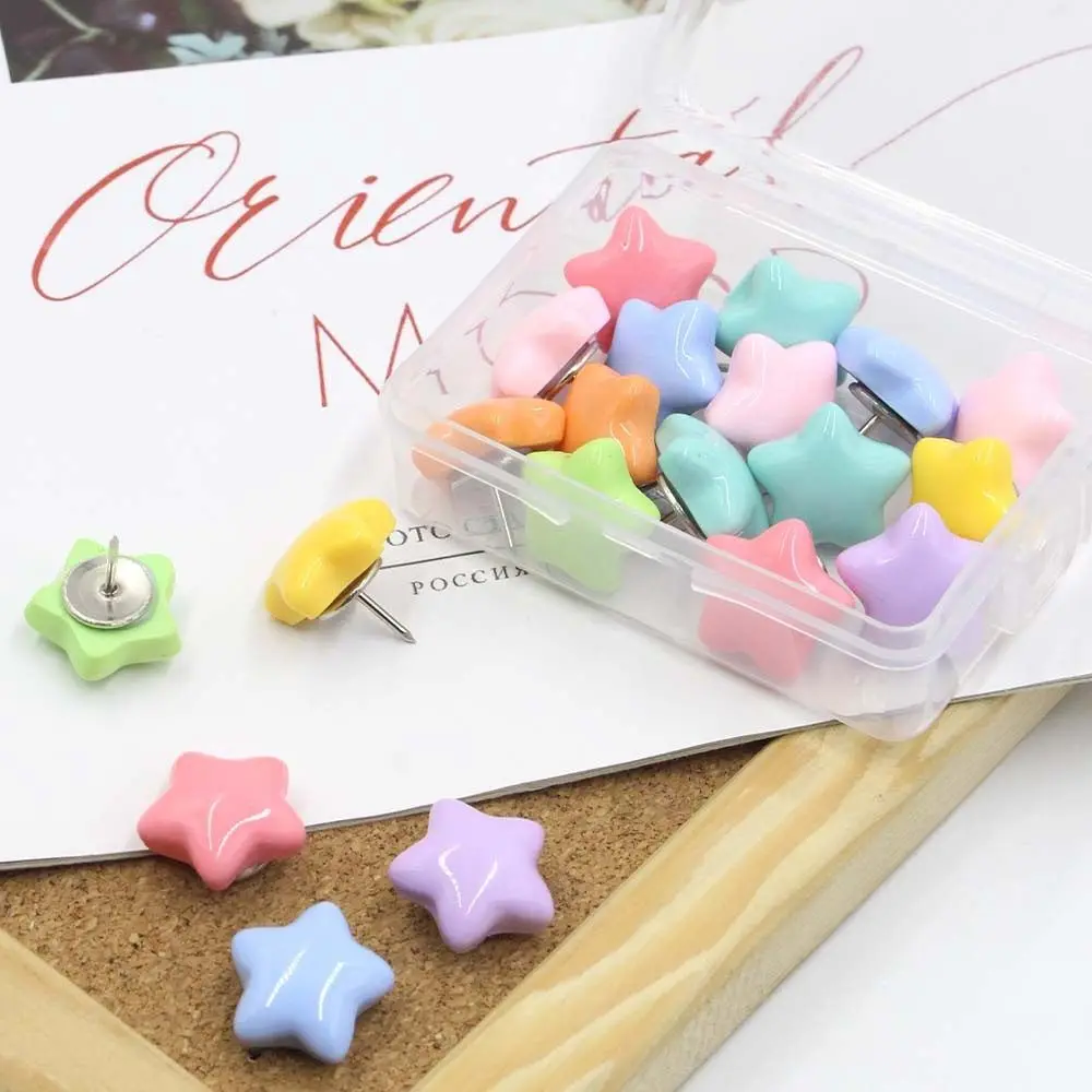 20/50Pcs DIY Pentagram Push Pins Macaron Creative Thumb Tacks Colorful Multifunctional Decorative Studs Office Binding Supplies