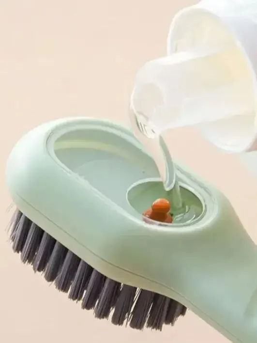 Spazzola per scarpe liquida multifunzionale aggiunta per uso domestico Press Out Liquido per lavare le scarpe Spazzola per scarpe Tipo di pressa Pelliccia morbida Clo