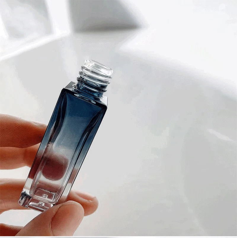 그라데이션 블루 향수병 5ml 9ml 20ml 빈 유리 향수 분무기, 여행용 화장품 리필용 스프레이 병 샘플 바이알