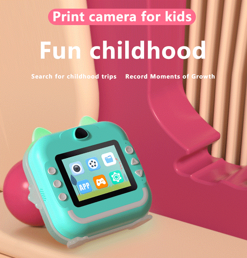 Caméra instantanée pour enfants, Mini imprimante thermique, caméra vidéo numérique, impression instantanée, jouets éducatifs avec cadeau 32G