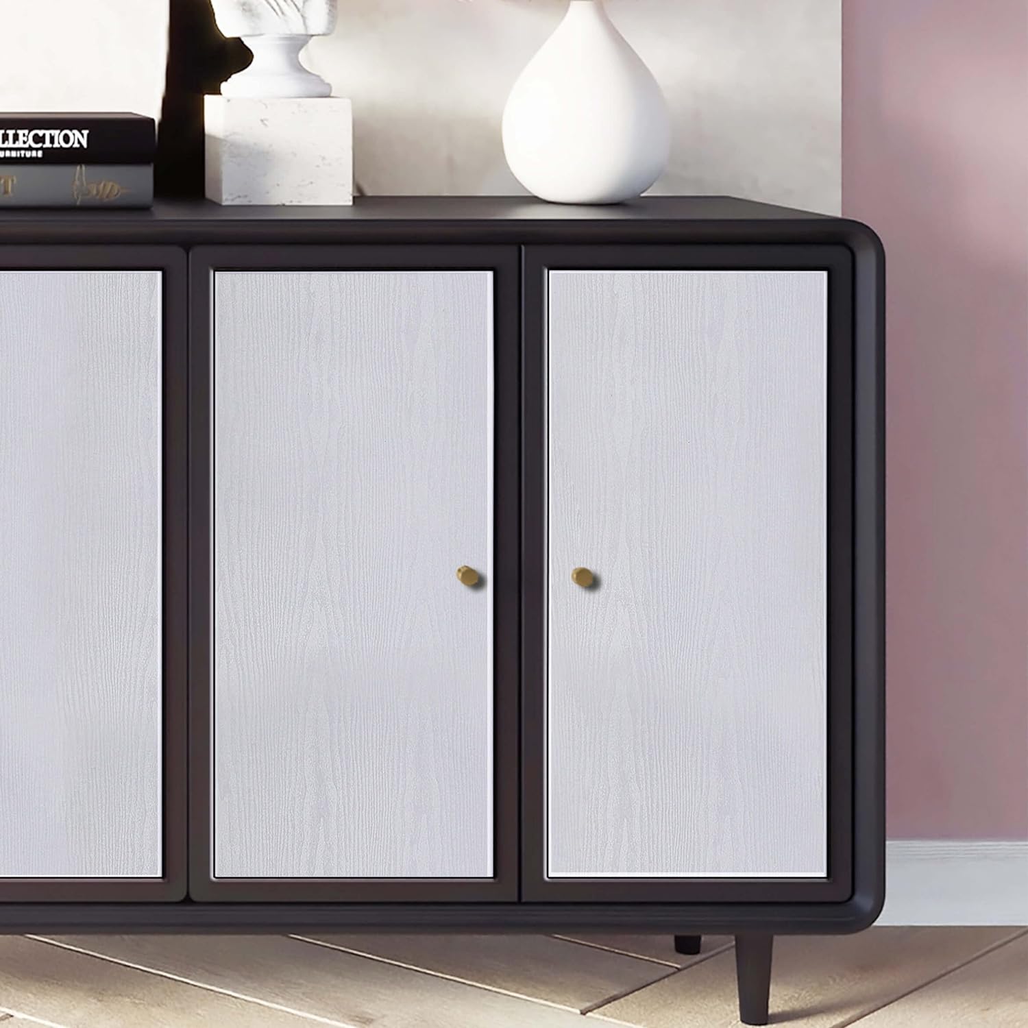 Papel tapiz autoadhesivo de grano de madera blanco, papel de Contacto grueso impermeable para mesa, gabinetes, decoración, encimeras