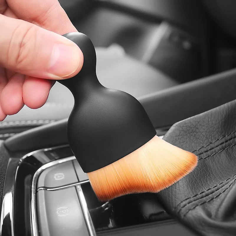 Cepillo de limpieza Interior de coche, limpiador de salida de aire acondicionado, cepillo suave, herramienta de eliminación de polvo para grietas de coche