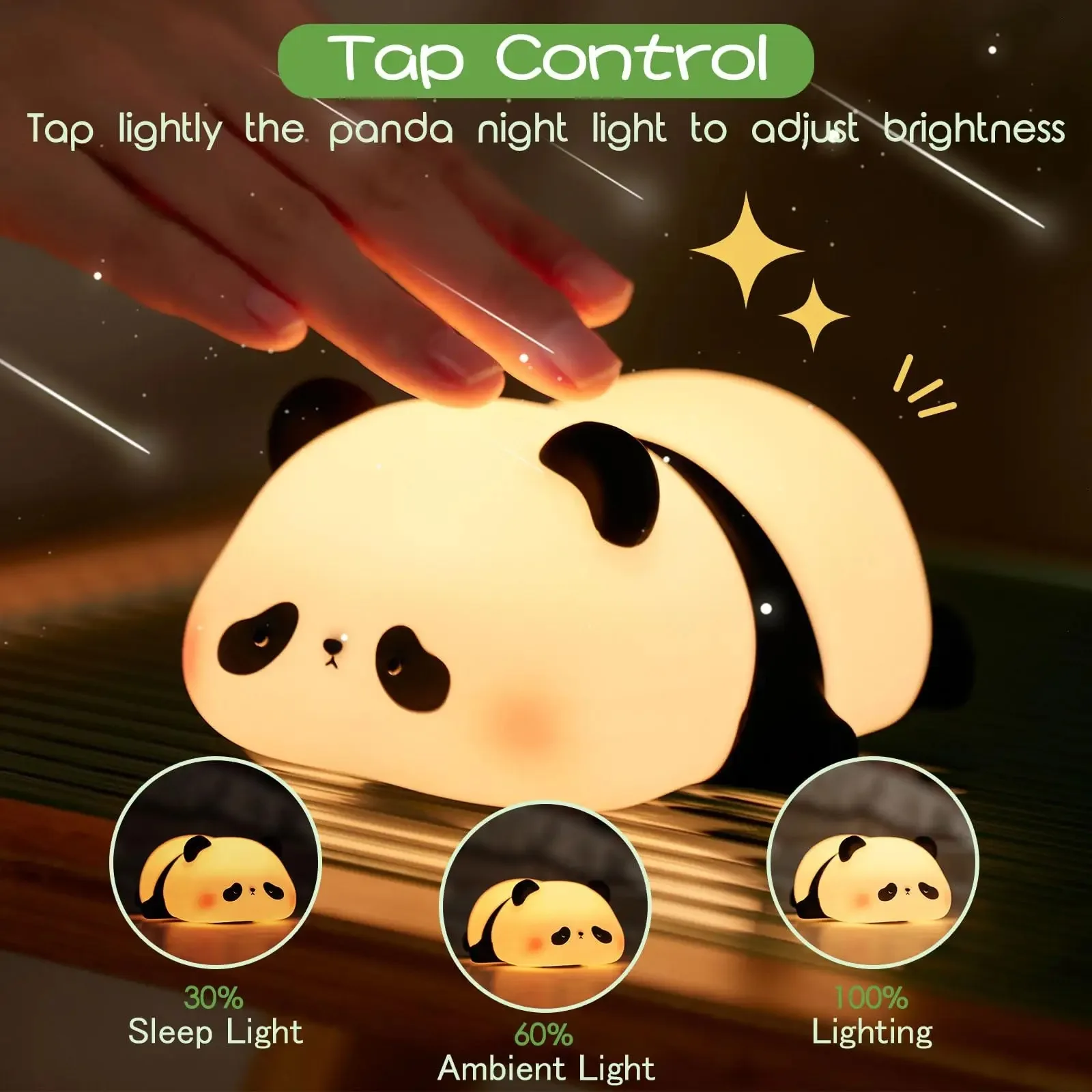 Wiederaufladbare Sensor Touch Nachtlichter Niedliche Panda Silikon Lampe LED Dimmen Lampe Nachttisch Dekor Kinder Nachtlicht Geburtstagsgeschenk