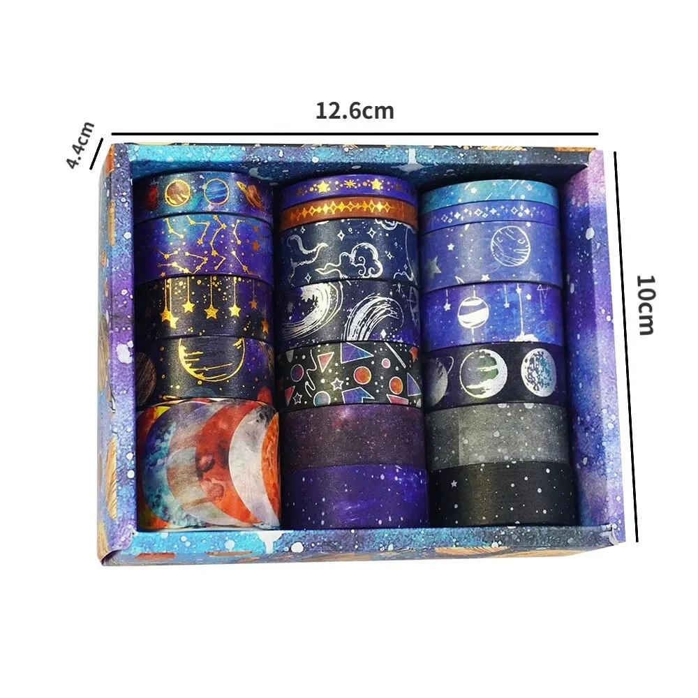 Starry Sky Themed Washi Tape Set, Material Decorativo, Journaling Adesivos, Artesanato DIY, Papelaria Estética, 19 Rolls