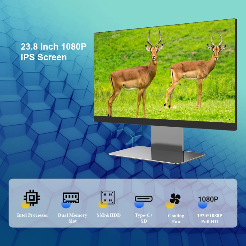 24 "27" Core I3 I5 I7 Business Aio portátil barato monobloque ordenador de escritorio Barebone pantalla táctil todo en uno Pc Gamer