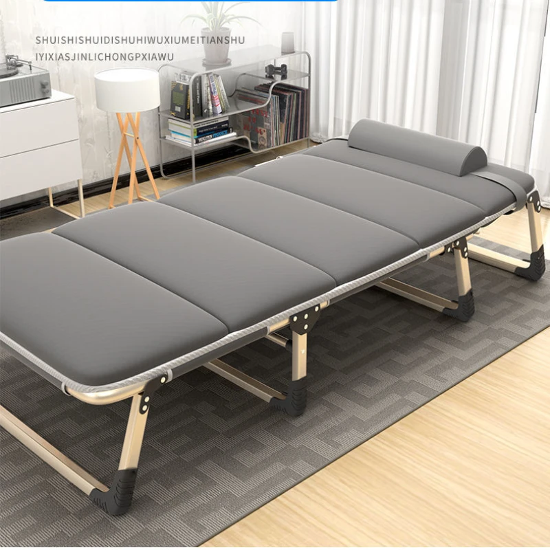 75cm Enlarged Bed Surface for Lunch Break Folding Bed Multifunctional Portable Marching Bed Adjustable Office Lounge Chair