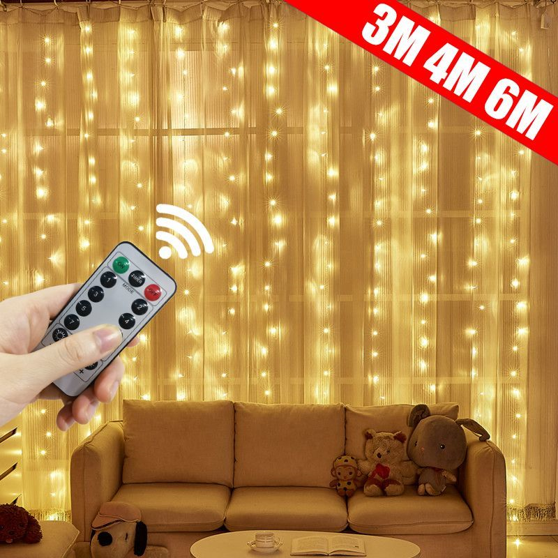 LED Vorhang Girlande auf dem Fenster USB Power Lichterketten Girlande mit Remote Neujahr Girlande LED Lichter Weihnachts dekoration