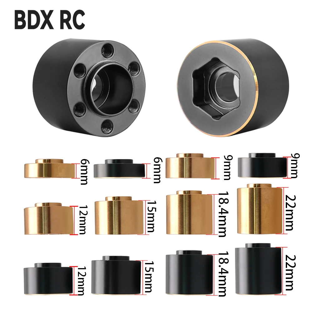 ทองเหลืองน้ําหนัก 12 มม.ล้อ Hex Hub ขยายอะแดปเตอร์สําหรับ 1/10 RC Crawler 1.9 2.2 นิ้วล้อขอบ Axial SCX10 TRX4 Counterweight