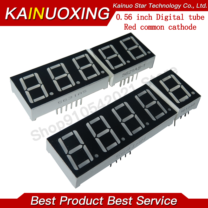 0,56-Zoll-LED-Anzeige 7 Segmente 1 Bit/2 Bit/3 Bit/4 Bit Ziffernröhre Rot Gemeinsame Kathode/Anode Digital 0,56 Zoll LED 7 Segment