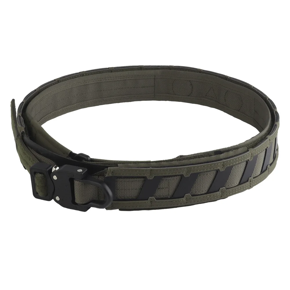 Cinturón de batalla Airsoft estilo camuflaje caza al aire libre entrenamiento militar cinturón táctico sistema MOLLE cinturón magnético Ranger Green