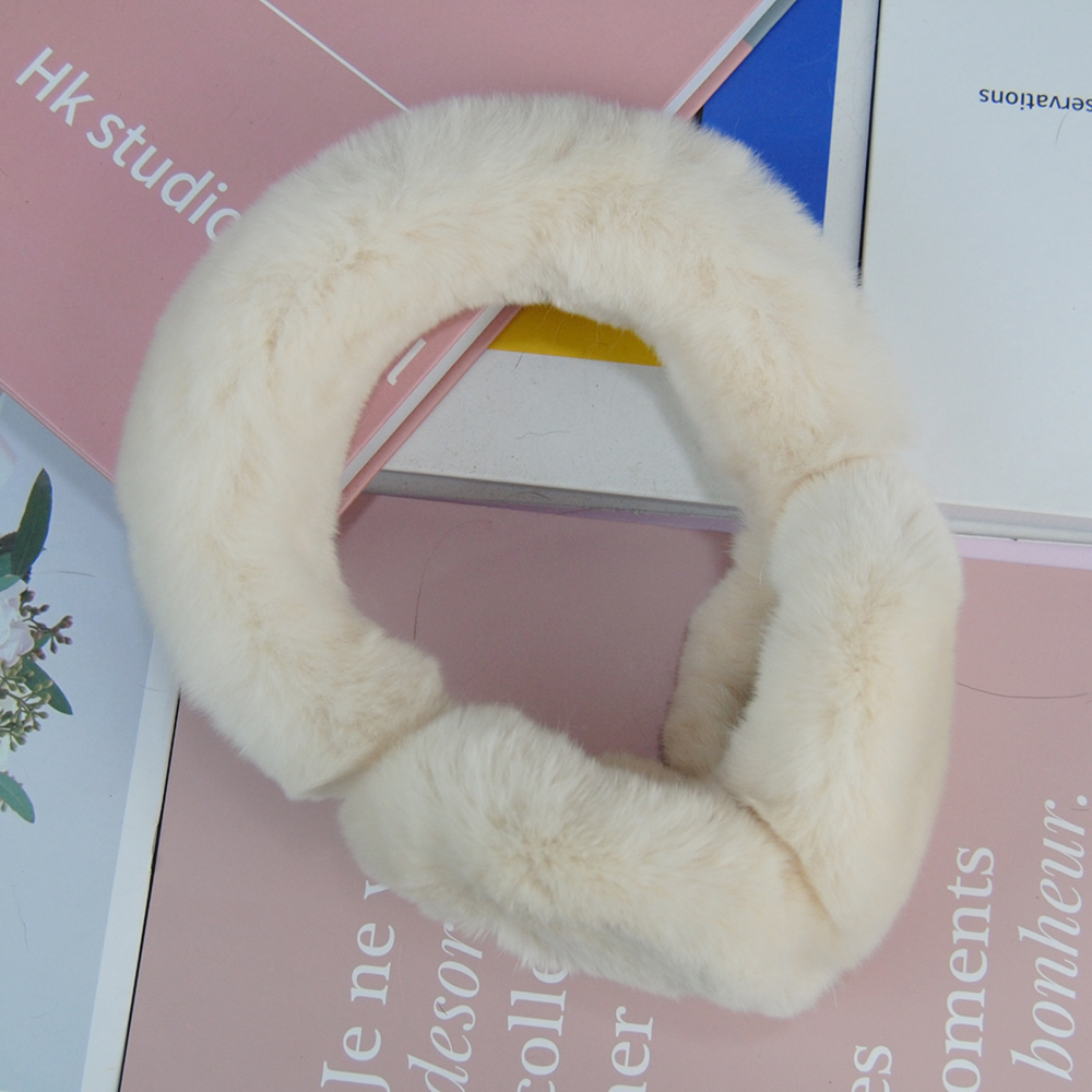 Real Rex กระต่ายขนสัตว์ Earmuffs ผู้หญิงกระต่ายขนสัตว์ Earmuff คริสต์มาสของขวัญ Plush FUR Earflap ฤดูหนาว WARM Earmuffs Unisex