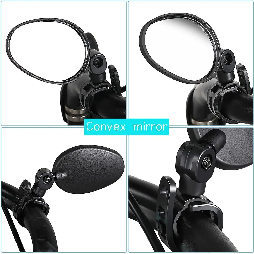 1/2pcs Bike Mirror 360 Degree Adjustable Rotatable Handlebar Mirror Wide Bycicle Accessories Cycling Rear View Mirror Accesorios