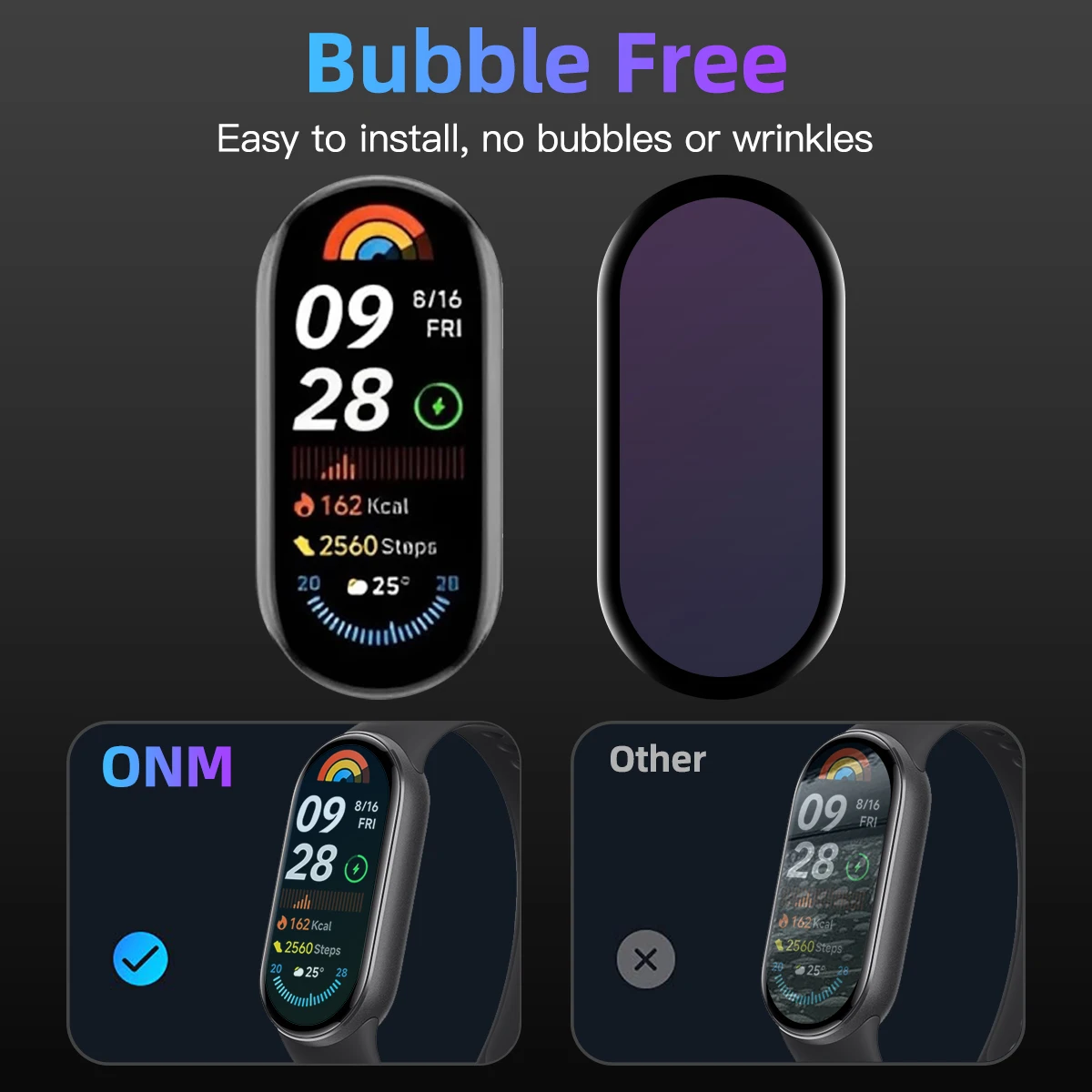 Screen Protector for Xiaomi Mi Band 9, TPU Full Coverage Anti-scratch HD Protective Film, Accessories for Miband 9 (Not Glass)