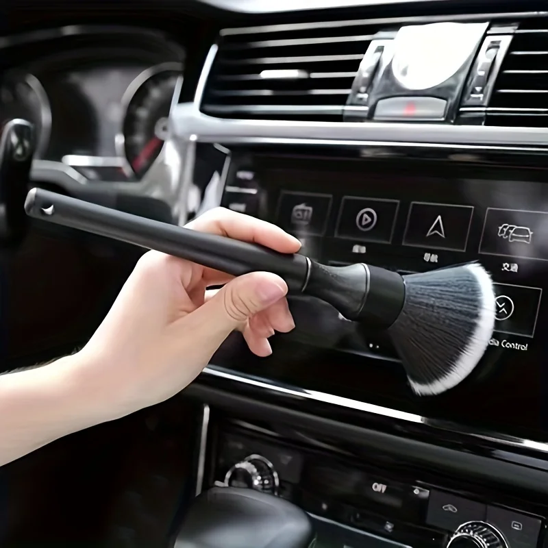 Brosse de détail de voiture Ultra douce, brosse de détail d'intérieur automobile Super douce, cheveux synthétiques pour le nettoyage du cuir de siège de voiture