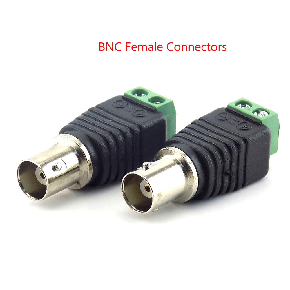Conector macho hembra coaxial CAT5, adaptador Balun de vídeo para tira de luces Led, accesorios de cámara CCTV, 12V DC BNC, 2/5/10 Uds.