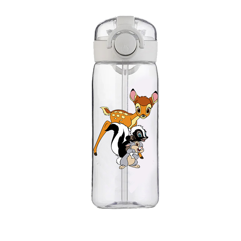 Disney Bambi ถ้วยฟางฤดูร้อนเด็กถ้วยน้ําเกรดอาหารสัตว์การ์ตูนพลาสติกกาต้มน้ํา DROP ถ้วยเด็กของขวัญ
