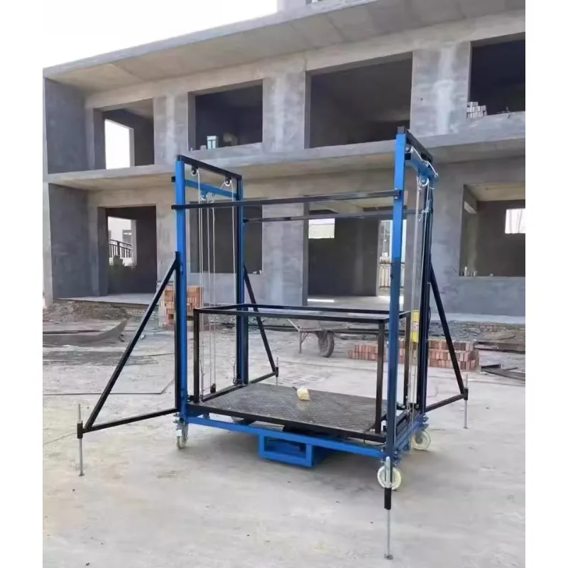 Electric mobile scaffolding cargo elevator remote control home construction decoration lift folding automatic lifting platform