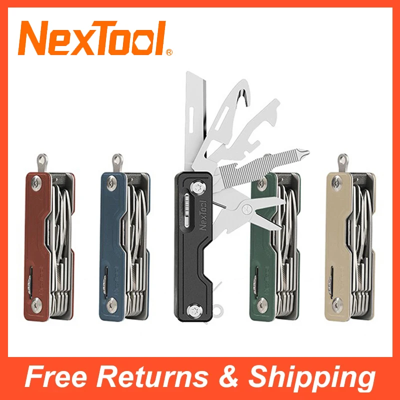 Nextool 10 en 1 EDC multiherramientas cuchillo multifuncional desembalar cuchillo tijeras destornillador herramienta plegable para acampar al aire libre