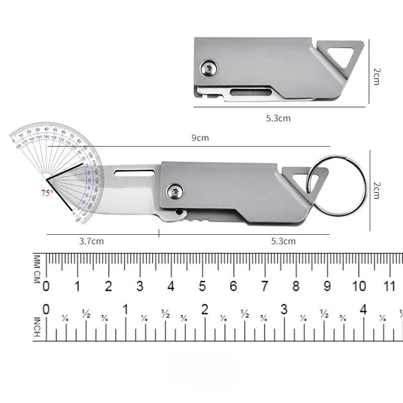 Mini Portable Folding Pocket Knife, Stainless Steel Blade, Keychain, Decoration, Holiday Gift, Travel Camping Tool