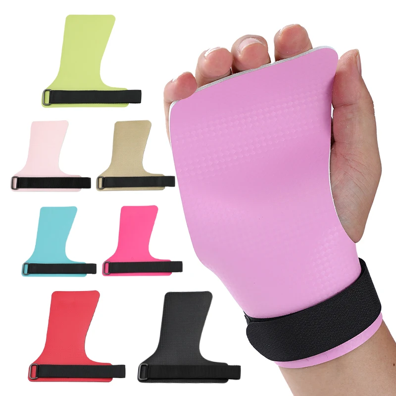 Un par de empuñaduras de carbono sin agujero para el dedo para Crossfit, dominadas, entrenamiento cruzado, Kettlebell, gimnasia, entrenamiento, Protector de palma