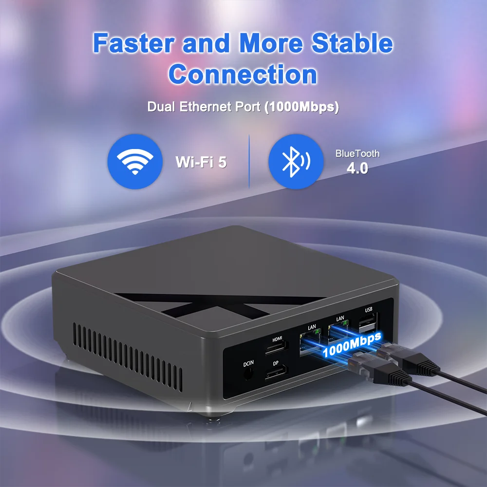 TexHoo-Mini PC Alder Lake N100, Windows 11, Intel 12th, DDR4 RAM, NVME ROM, WiFi 5, BT4.0, ordenador de escritorio