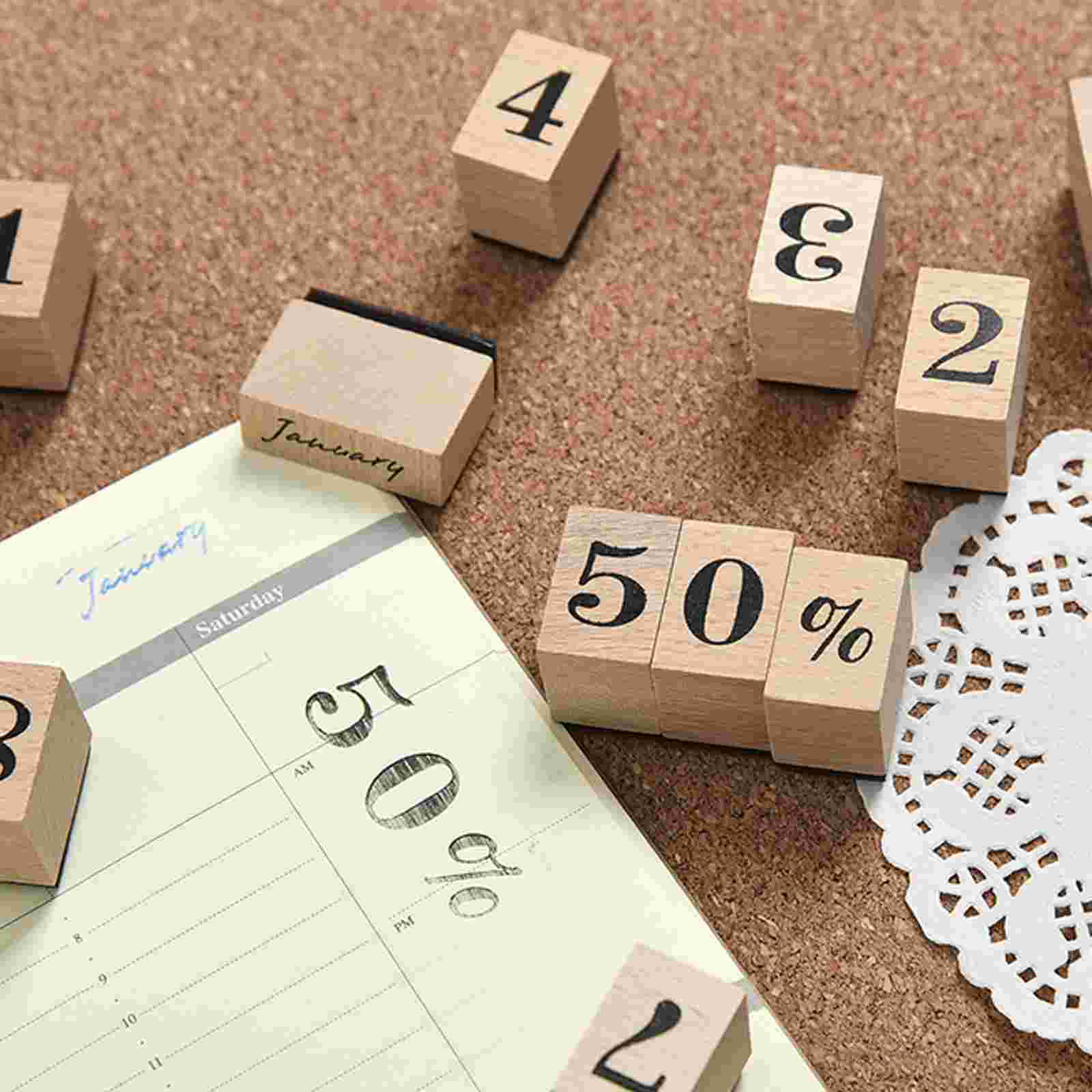 1 Satz Holzstempel-Set, Gummidichtungen, DIY-Bastelstempel, monatliche Themen, 12 Monate Stempel für Karten, Umschläge, Tagebuch, Sammelalbum