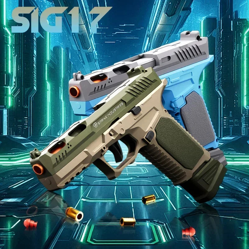 SIG17 Pistol Shell Throwing Continuous Firing Blowback Soft Bullet Gun Empty Hanging Birthday Gift