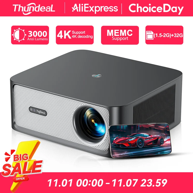 ThundeaL TD98Pro 1080P Full HD Projector 4K Android WiFi Projetor Auto Focus TD98 Pro 3D Smart Home Theater Video Outdoor Beamer