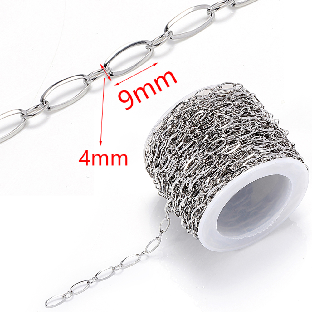 Corrente de colar de aço inoxidável de 1 metro para fazer joias DIY