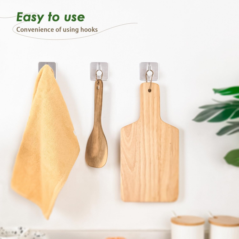 Toallero autoadhesivo con gancho resistente, autoadhesivo de pared de acero inoxidable 304, sin necesidad de perforar, resistente al agua