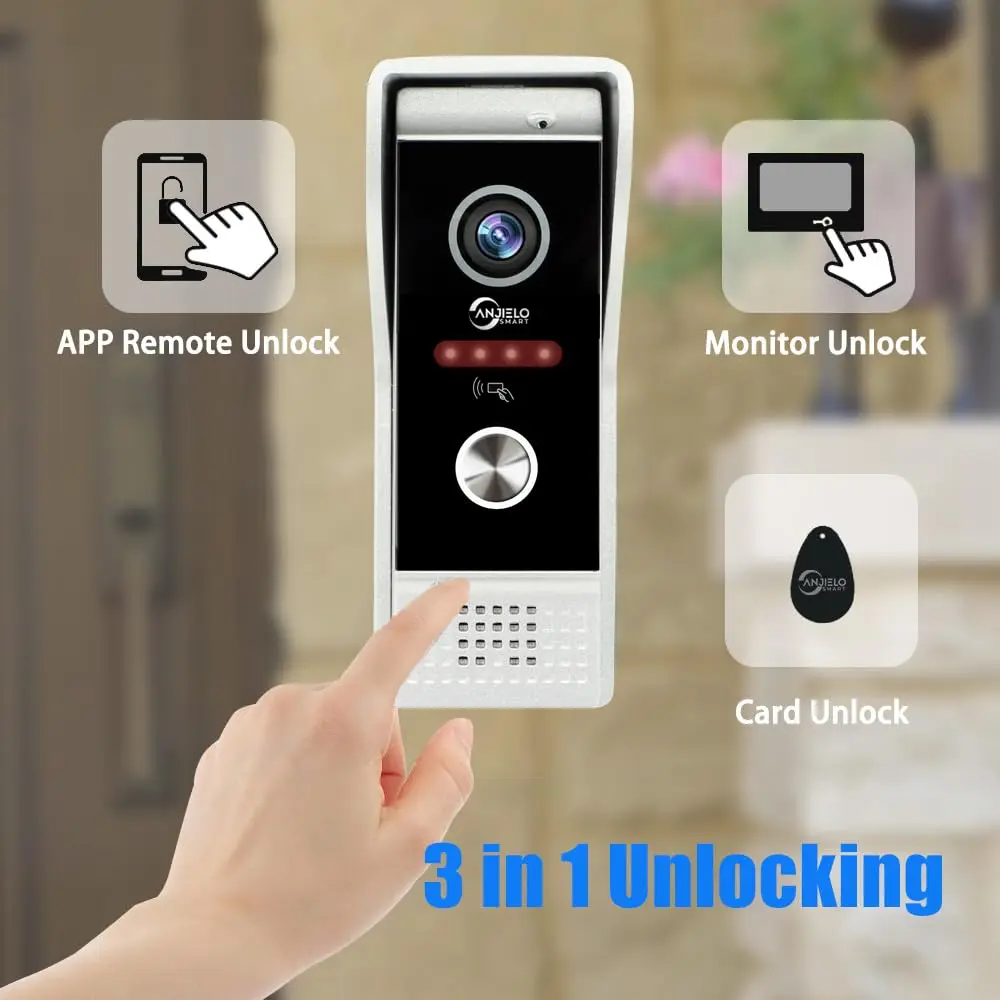 1080P Video Intercom Wifi 7/10 Inch Monitor Kit for Apartment System Home Security Wired Doorbell Card Swipe Private House Tuya