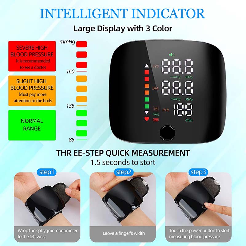 Polstype Bloeddrukmeter LED-display Snelle meting Digitale tansiometer BP-tonometer Hartslag USB Oplaadbaar