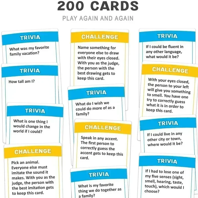 Do You Really Know Your Family? A Fun Family Card Game Conversation Starters Challenge Table games Board games