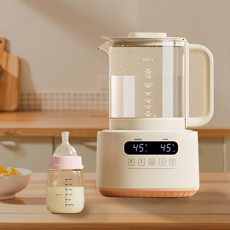 Aquecedor termostático de leite para bebê NCVI 1.3L, chaleira de água quente leite em pó térmico inteligente com controle de temperatura para uso doméstico