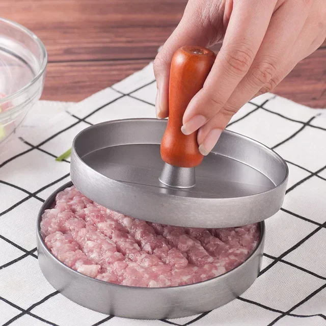 Burgerpresse, antihaftbeschichtet, Hamburger-Patty-Maker mit Wachspapier, Aluminium-Burger-Maker für den Grill in der Küche