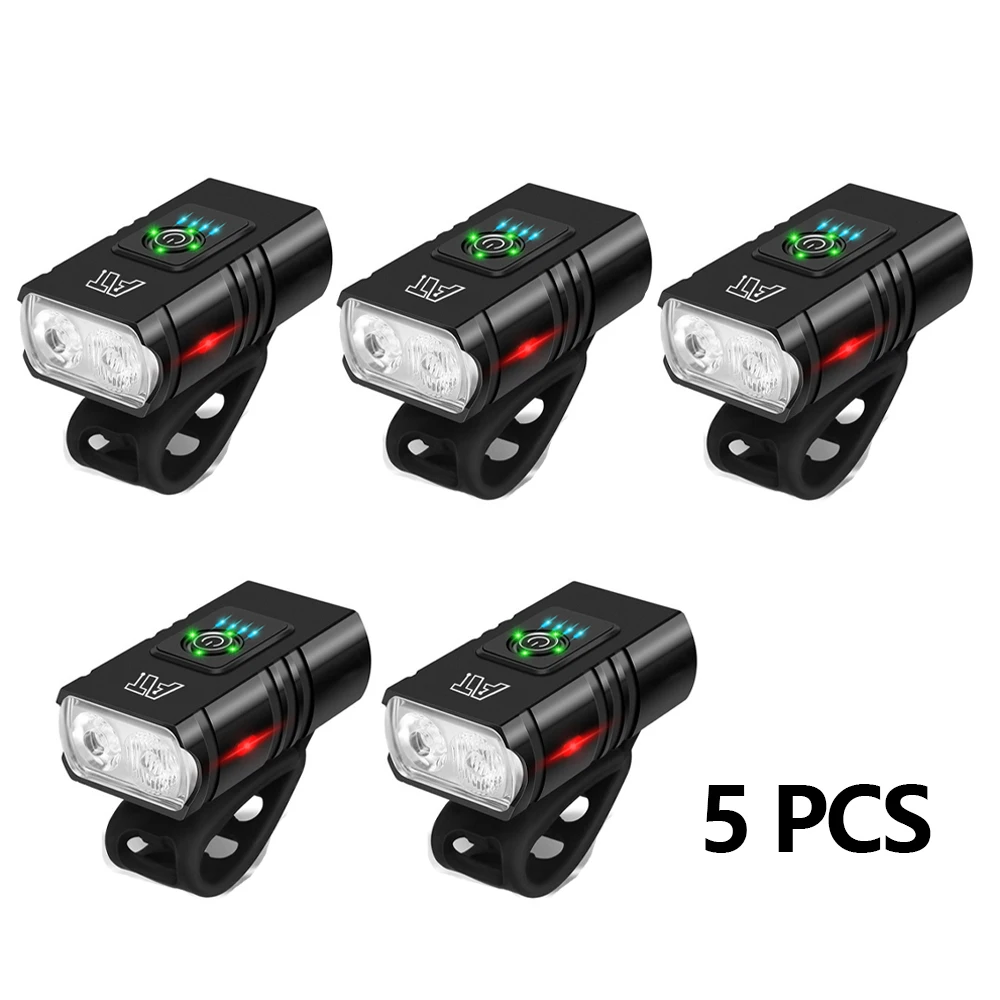 Bicycle Front Rear Light Set Chargeable Bicycle Headlight Taillight MTB Road Bike Front Tail Light Set for Night Riding Safety