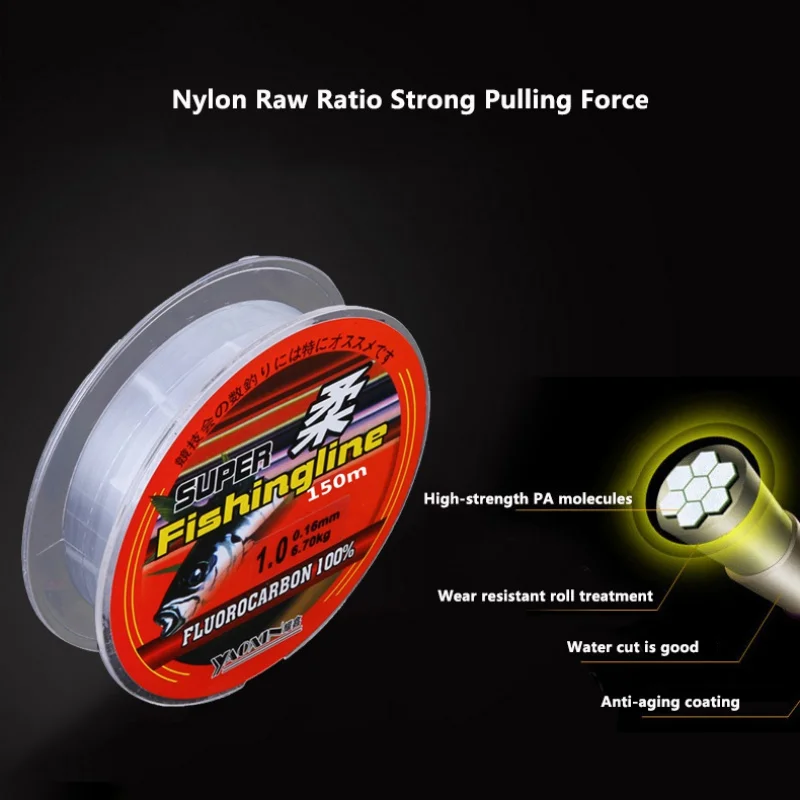 Lenza da pesca in nylon super resistente 100M 200M filo da pesca monofilamento giapponese trasparente durevole attrezzatura da pesca lenza